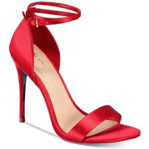 ALDO Sandyy Red Satin Two-Piece Dress Sandals